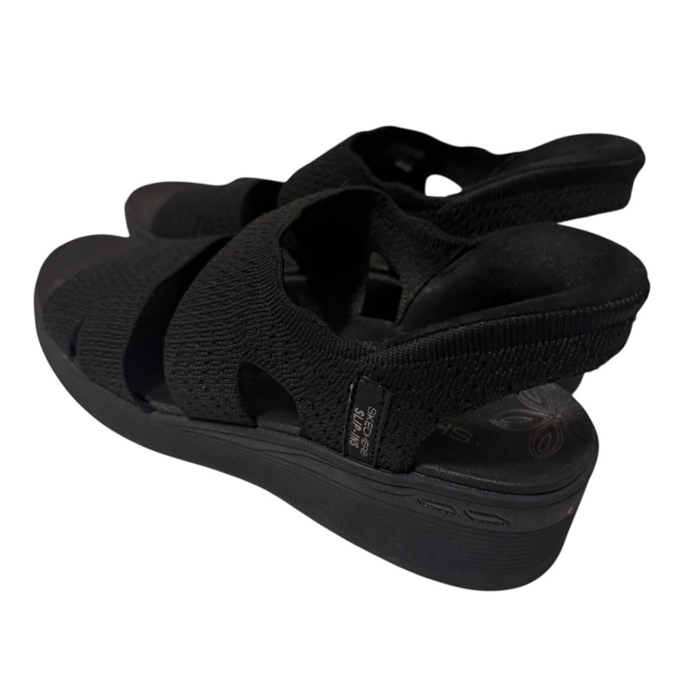 Stylish Skechers Pier-Lite - Slip On by - Hands Free Slip-Ins Black Sandals - Picture 6 of 9